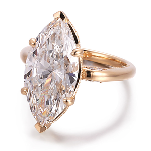 Anillo de Diamante Cultivado en Laboratorio con Corte Marquesa de 2 Quilates, EF-VS1, Oro de 14 Quilates, Anillo de Compromiso Solitario, Joyería Fina Elegante, Regalo de Lujo para Mujer - Product Image 2