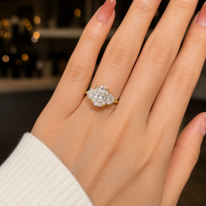 Top <b>Cushion</b> Cut Lab Grown Diamond <b>Ring</b> 925 Silver 9kt, 14kt, 18kt Gold Diamond <b>Rings</b> for Women's Engagement <b>Ring</b> - Product Image 2