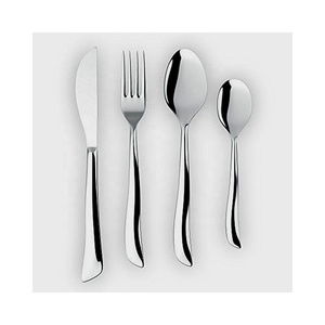 Stylish <b>Waving</b> Handle Silver <b>Mirror</b> Polish Cutlery Set Stainless Steel Silver Luxury Western Style Cutlery Set - Product Image 1
