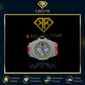 Vente exclusive Nouvelle montre de luxe à mouvement automatique à quartz, résistante à l'eau, VVS, unisexe, bracelet en acier inoxydable, verre saphir, moissanite - Product Image 3