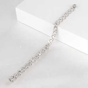 Sparkly Moissanite Emerald & Round Cut Diamond Tennis <b>Bracelet</b> for Women's With 925 <b>Silver</b> Fine Engagement Gift For Lovers - Product Image 5