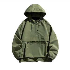 เสื้อแจ็คเก็ต Anorak คุณภาพสูง ดีไซน์สวย มีกระเป๋าใหญ่สองช่อง กันน้ำ ซิปแบบสั่งทำพิเศษ มีฮู้ดแบบสวมหัว สำหรับผู้ชาย ป้องกันลม - Product Image 4