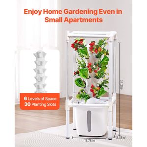 Torre Idroponica Verticale a 6 Livelli con 30 Pod, Luce di Crescita, Pompa dell'Acqua, Nuova Condizione per Giardini Idroponici Domestici e Industrie Agricole - Product Image 2