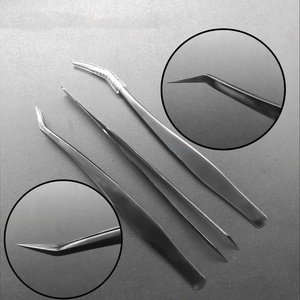 Pince à épiler pour cils à pointe en fibre avec logo personnalisé RMI, pince à épiler pour cils à marque privée, pointe en fibre plasma noire, outil de maquillage beauté - Product Image 4