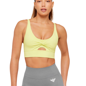 Conjunto Deportivo Transpirable Verde Lima para Mujer: Sujetador Deportivo y Shorts de Ciclismo de Cintura Alta Grises, Ropa Deportiva sin Costuras Delanteras para Gimnasio, Fitness y Yoga - Product Image 3