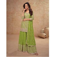 Ensemble Salwar prêt-à-porter de qualité export indienne, style designer, avec broderie et travail de sequins, style pakistanais