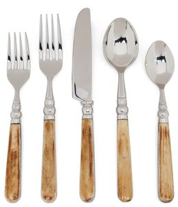 Durable Stainless Steel <b>Flatware</b> Set With Wooden Handle For Modern Home Kitchen And Outdoor Picnic - Product Image 1