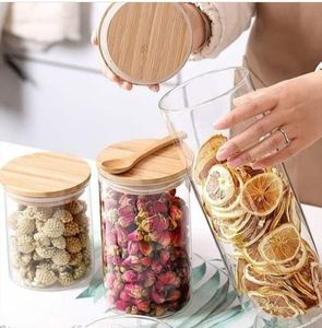 Modern Glass <b>Jar</b> With Wooden Lid For Preserving <b>Cookies</b> Candy Nuts Seeds Spices Coffee Tea And Dry Ingredients - Product Image 3
