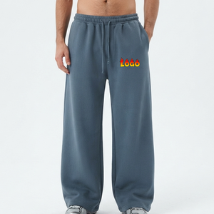 Nouveau style tendance, pantalon de survêtement ample à jambe droite, uni, 100% coton, fabricant de vêtements, logo personnalisé, pantalon pour homme - Product Image 1
