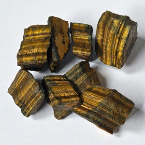 Pierre brute naturelle œil de tigre doré en gros - Pierres précieuses œil de tigre brutes en vrac pour la lapidation, le polissage et la revente - Product Image 1