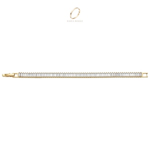 Pulsera de tenis de moda al por mayor chapada en oro con circonita cúbica plateada tipo baguette y cadena de cobre para mujer y niña, joyería de moda - Product Image 4