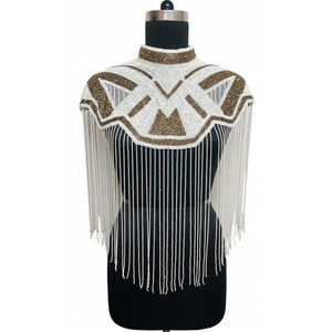 Cape d'épaule de luxe personnalisée à franges perlées pour robes de mariée, robes de soirée, accessoires de mode haut de gamme - Product Image 1