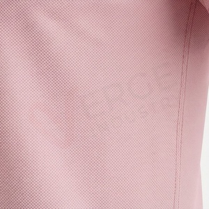 Polo en coton Oxford rose à manches courtes pour homme, logo brodé, style décontracté chic, respirant, coupe classique, design uni - Product Image 5