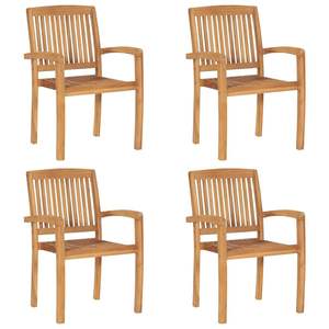 Set di 4 Sedie da Giardino in Teak Levigato della Collezione Standard Teak - Product Image 1