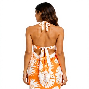 Wholesale Custom Soft Cotton Printed Sarong Tiki Tropical Breathable Wrap <b>Skirt</b> Women Beachwear <b>Swimsuit</b> Cover Resort Poolside - Product Image 4
