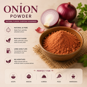 Poudre d'oignon naturelle de qualité supérieure |   Assaisonnement Déshydraté Riche en Saveur, Ingrédient Alimentaire pour Soupes, Snacks, Currys, Approvisionnement en Gros, Exportation - Product Image 5