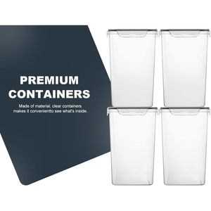 Extra Large 7qt/6.5L/220oz Tall 4-Piece Plastic Airtight <b>Kitchen</b> <b>Pantry</b> Storage Container Food Storage & Container - Product Image 4