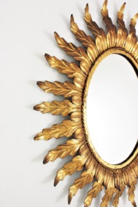 <b>Oval</b> Wooden <b>Mirror</b> With Leaf Design Handmade Traditional Wall Decor - Product Image 2