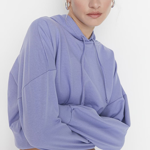Nueva Sudadera Corta con Capucha para Mujer, a la Moda, de Invierno, con Logotipo Personalizado, al por Mayor, OEM, de Algodón y Felpa - Product Image 2