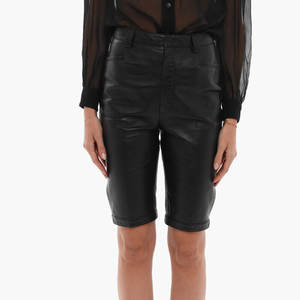 Shorts de Cuero 100% para Mujer, Fabricación OEM, Precio de Mayoreo, Shorts Lisos Teñidos para Deporte, en Venta - Product Image 1