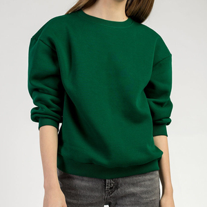 Women's Blank Oversized Fleece Pullover Sweatshirt <b>Crewneck</b> Plus Size Plain Cotton Long Sleeve Soft Warm Casual Winter Top 2026 - Product Image 3