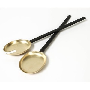 ชุดช้อนส้อมสแตนเลสชุบทองคุณภาพพรีเมียม สำหรับเสิร์ฟสลัด อุปกรณ์ครัว ช้อนส้อมสำหรับเสิร์ฟสลัด ชุดช้อนส้อมบนโต๊ะอาหาร - Product Image 1