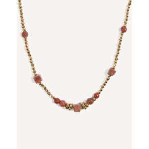 Collana YXQ 05 in acciaio inox con pietra di ossidiana naturale Caoba colorato accessori moda - Product Image 3