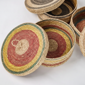Handmade Seagrass Braided <b>Basket</b> Wholesale B2B Natural Fiber <b>Storage</b> <b>Basket</b> for Home Decor Living Room Organizer - Product Image 5
