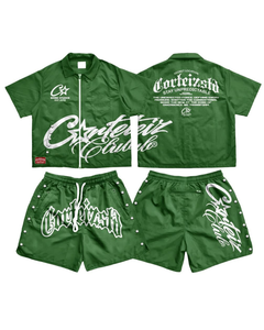 Conjunto de 2 Piezas de Ropa Urbana de Verano para Hombre, Estampado, Transpirable, 100% Algodón, Camiseta Holgada y Pantalones Cortos, Estilo Hip Hop - Product Image 2