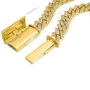 Nuevo S925 plata esterlina cerradura personalizada Moissanite diamante Miami cadena de eslabones cubanos delicado collar de lujo para hombres precio al por mayor - Product Image 6