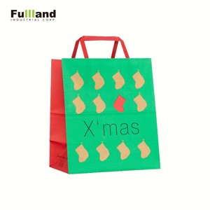 Bolsa de papel kraft impresa personalizada, bolsa de regalo de Feliz Año Nuevo, tintas a base de agua, ecológica, logotipo personalizado, venta al por mayor - Product Image 6