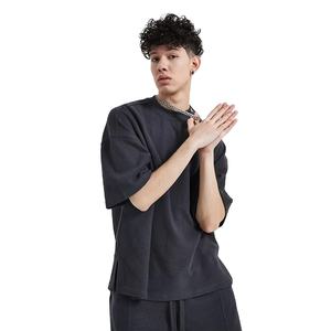 ชุดวอร์ม2ชิ้นของผู้ชายชุดวินเทจกางเกงขาสั้นรุ่นเฮฟวี่เวทเสื้อเปิดไหล่แบบเลือกได้ชุดวอร์มระบายอากาศ - Product Image 1