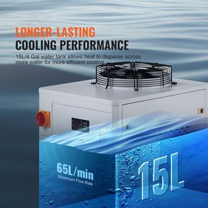 Refrigeratore d'Acqua Industriale CW6000 1500W con Serbatoio da 15L, Sistema di Raffreddamento 65 L/min, Capacità di Raffreddamento 5HP, Potenza 5KW - Product Image 4