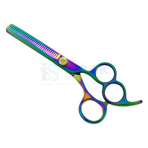 Ciseaux professionnels pour la retouche des cheveux, en acier inoxydable, 26 dents, pointe arrondie, pour droitiers, manche long, usage en salon - Product Image 1