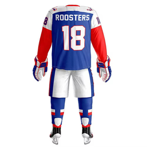 ชุดยูนิฟอร์มฮอกกี้น้ำแข็งแบบกำหนดเองสำหรับผู้ใหญ่ทั้งชายและหญิง |   สั้นๆ อย่างย่อ |   หมายเลขทีม |   ชุดพิมพ์ลายแบบซับลิเมชั่นเต็มรูปแบบ |   บริการ OEM |   โพลีเอสเตอร์ 100% 240 กรัม แห้งเร็ว - Product Image 4