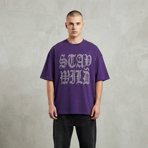 Camiseta Vintage Lavada para Hombre, Oversize con Pedrería, Estilo Urbano, Manga Corta, Alta Calidad - Product Image 6