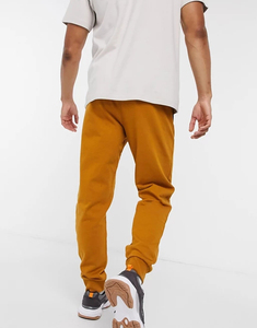 Pantalon de survêtement en velours côtelé moutarde pour homme, taille élastique, poches latérales, décontracté, respirant, mi-lourd, tricoté, pour l'automne - Product Image 2