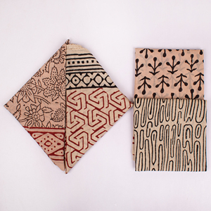 Handmade Natural Printed Cotton <b>Bandana</b> Set Bagru Style Indian Boho Neck Wrap Eco-Friendly Breathable All Seasons - Product Image 1