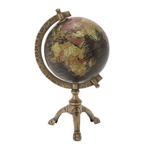 Globo Terráqueo Metálico Grande de 40 cm |   Mapa Detallado Multicolor con Soporte Negro Resistente |   Globo Terráqueo Educativo para el Aula y la Oficina - Product Image 1