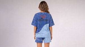 Ensemble d'été pour femmes en tissu premium délavé à l'acide, chemise et short assortis, tenue confortable et légère pour un usage quotidien - Product Image 4