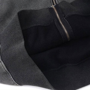Sudadera con capucha y cremallera para hombre, de forro polar, oversize, color liso, estilo casual, corte regular, para otoño, con efecto lavado ácido - Product Image 5