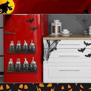 Set di 2 Portaspezie Magnetici per Frigorifero, Cestello in Metallo per Conservazione Spezie, Decorazione Casa, Organizzatore Cucina - Product Image 6