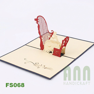 ANN HANDICRAFT Custom 3D Pop Greeting <b>Card</b> <b>Box</b> Harp Friendship Theme Die Cutting Printed <b>Wedding</b> Birthday Souvenirs Paper - Product Image 1