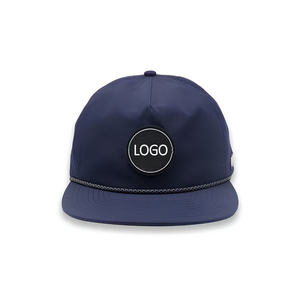 Casquette de golf personnalisée avec logo en patch de caoutchouc, imperméable, 5 panneaux, respirante, avec trous découpés au laser, fermeture snapback - Product Image 2