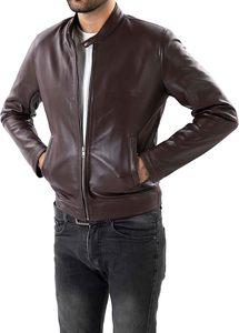 Chaqueta de Cuero Genuino para Hombre, Elegante y Ecológica, en Colores Atractivos, Material de Piel de Vaca, Accesorios, Precio de Mayoreo, Superventas - Product Image 3
