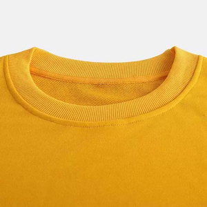 Sudadera Unisex Amarilla de Cuello Redondo, Corte Regular, Tejida, Color Sólido, Informal, para Otoño - Product Image 6