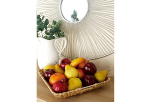 Set of 3 rectangular fruit trays made of water hyacinth, <b>stackable</b>, kitchen <b>storage</b> trays. - Product Image 3