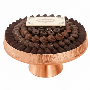 Bol à chocolat moderne en cuivre à bords ondulés, finition or rose en acier inoxydable, plat à fruits et bonbons, décoration de table, accessoire de cuisine - Product Image 2