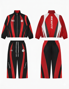 Ensemble de survêtement réfléchissant tendance 2025 pour hommes avec impression personnalisée, coupe-vent, service OEM, combinaison zippée pour hommes - Product Image 4