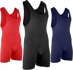 Venta en Línea, Singlets de Lucha Libre de Alta Calidad, 100% Algodón, Impresión por Transferencia de Calor, Ajustados, Servicio OEM al por Mayor - Product Image 1